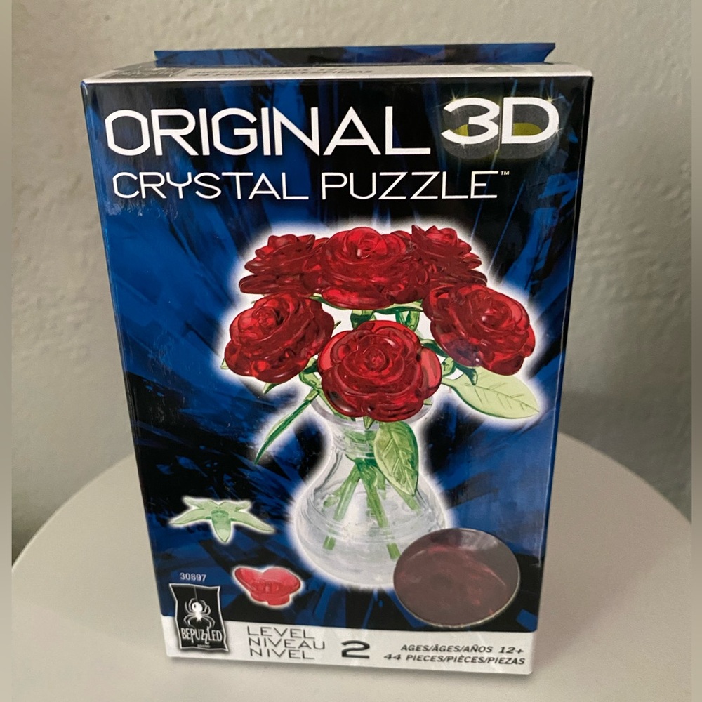 3D Crystal Puzzle Red Roses